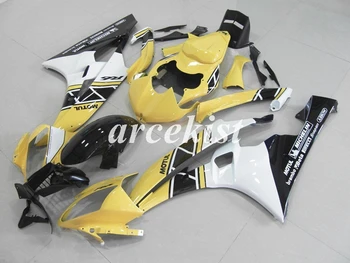 

4 Gifts New ABS Injection Mold Motorcycle Full Fairings Kit Fit For YAMAHA YZF-R6 2006 2007 R6 06 07 bodywork set Light yellow
