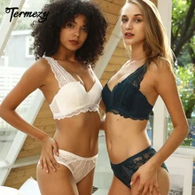 TERMEZY сексуальный комплект нижнего белья пуш-ап, бесшовное кружевное нижнее белье, 3/4 чашка, бюстгальтер для женщин, бюстгальтер и трусики