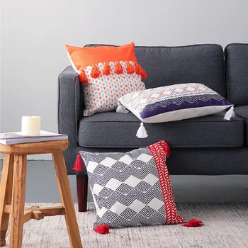 

Morocco Cushion Cover Decorative Pillow Case Nordic Geometric Tassel Pillowcase Home Office Bed Sofa Chair Decor 45x45cm/30x50cm