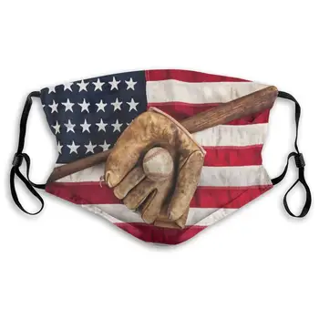 

Vintage Baseball League Equipment USA Flag Face Masks With Replaceable Filter Mouth Mask Muffle Mask Breathable And Comfortable