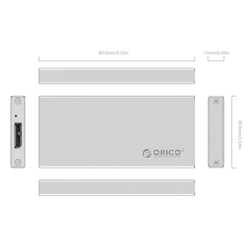 ORICO MSA-U3, USB 3,0-M-SATA, мобильный адаптер, 5 Гбит/с, внешний SSD чехол, поддержка 2 ТБ, корпус твердотельного диска, чехол