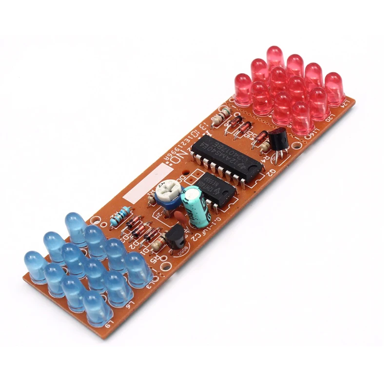 Red Blue Double Colo Мигающий светильник s DIY Kit стробоскоп NE555+ CD4017 электронный Обучающий набор деталей светильник светодиодный модуль - Цвет: Red Blue Double Colo