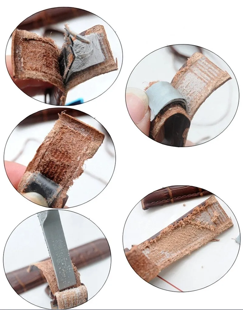 Business Casual Black Brown Genuine Calfskin Leather Watch band Strap Butterfly Buckle Crocodile Pattern Bracelet 18 20 22 24 mm images - 6