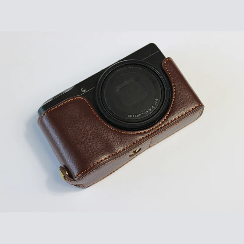 Чехол из натуральной кожи для камеры Ricoh GRIII GR3 GR MarkIII портативный полуфутляр с батарейным отсеком из натуральной кожи