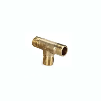 

1/2" BSP Male Thread Pneumatic Brass Pipe Fitting Equal Tee Type 3 Way Adapter Tube Connector for Air