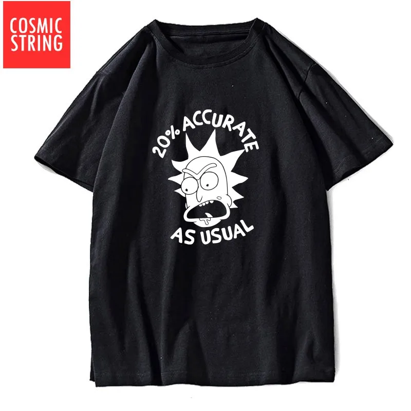 

COSMIC STRING 100% cotton cool short sleeve men T shirt loose men tshirt summer rick and morty oversized t-shirt tee shirts