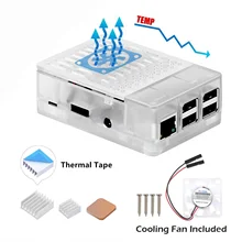 Case Enclosure Cover +Heatsink+ Cooling Fan Kit For Raspberry Pi 3B+/3/2B heat dissipation assemble for operating