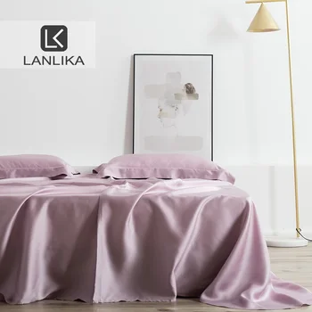 

Lanlika Noble Adult 100% Silk Natural Fabric Luxury Bed Linen 25 Momme Healthy Beauty Bed Flat Sheet Pillowcase Euro Home Decor