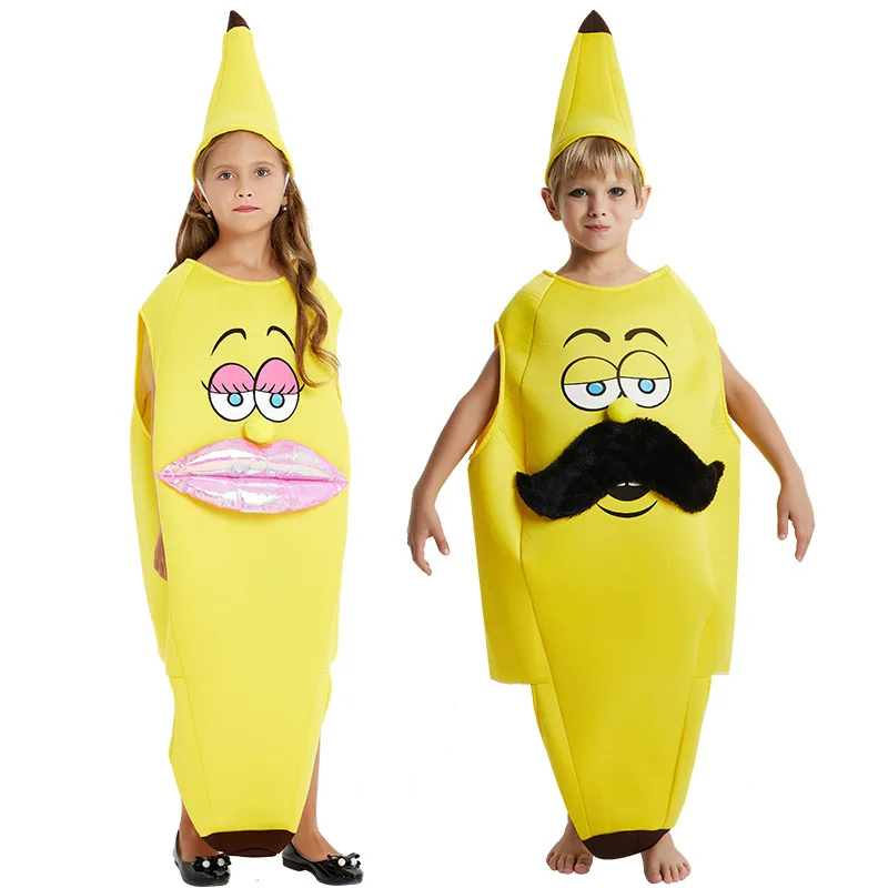BOYS GIRLS BANANA FRUIT FANCY DRESS COSTUME NOVELTY FOOD FUNNY CHILDS KIDS NEW