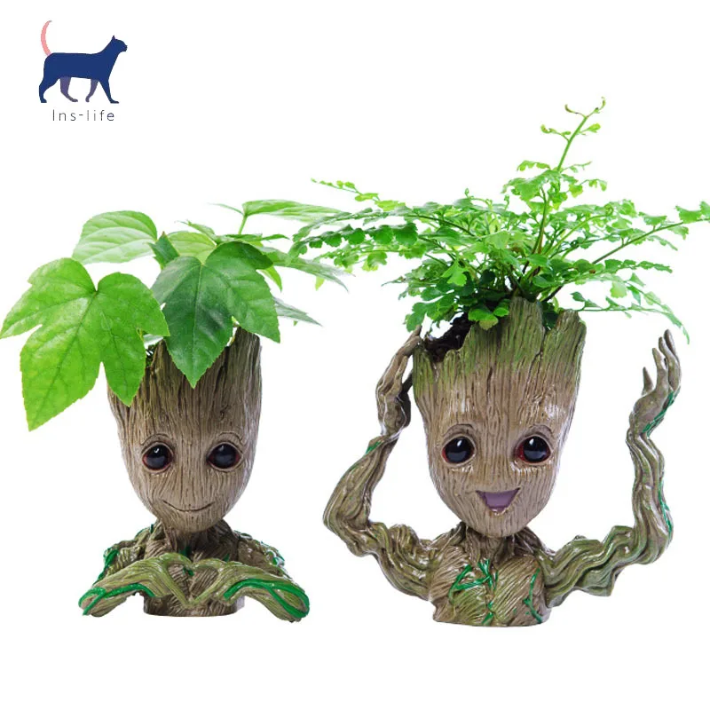 

Flower Pot Baby Groot Flowerpot Planter Action Figures Tree Man Model Toy For Kids Pen Holder Creative Garden Flower Planter Pot