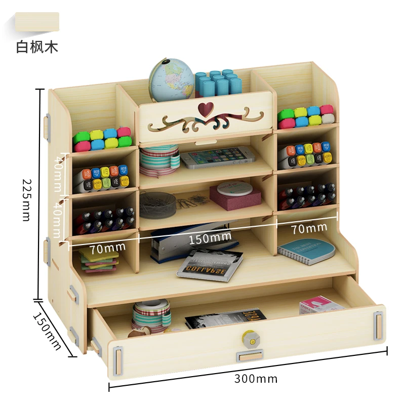 

Ayane Creative pen container storage box small lattice office desktop shelf students home personality simple pen organizer