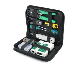 Ensemble d'outils de câblage de tête de cristal de réseau multifonctionnel à domicile ensemble d'outils de testeur de pince de câble à trois usages 