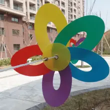 Пятилистная пластиковая ветряная мельница струнная веревка для детского сада живописное наружное подвесное украшение водонепроницаемый вертушка детские игрушки