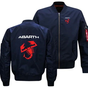 

Mens Flying Jacket Wintter Warm Slim Fit Fly Pilot Jacket Men Abarth Car Logo Print Sweatshirt Hip Hop Harajuku Male Clothing Z
