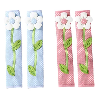 

2Pair 3D Flower Polka Dot Door Fridge Handle Covers Fridge Door Handle Gloves For Home Decor Kitchen Accessories