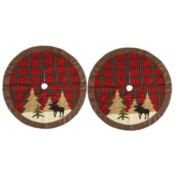 

2 Pcs Christmas Tree Skirt Reindeer Xmas Tree Decorations Tree Skirts for Christmas Tree Decoration