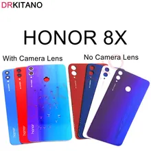 Крышка батарейного отсека Honor 8X JSN-L21 Задняя стеклянная панель Задняя Дверь Корпус чехол для HUAWEI Honor 8X Крышка батарейного отсека с объективом камеры