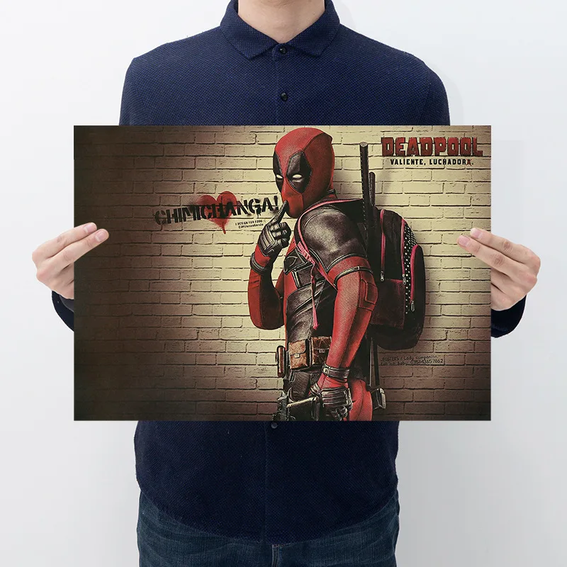 

Movie deadpool retro kraft paper poster room decoration bar cafe bedroom decoration painting wall stickers