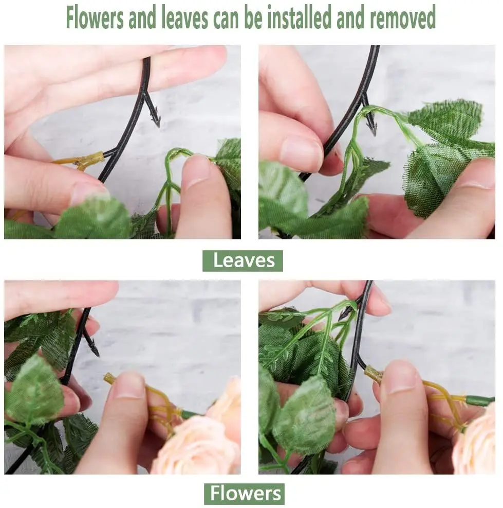 Elegant 2-Piece Rose Vine Garland Set for Wedding and Home Decor