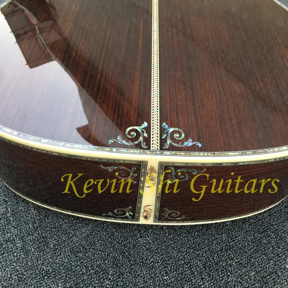 Роскошная Акустическая гитара OEM акустическая электрическая гитара super deluxe abalone Акустическая гитара AAA твердая ель акустическая