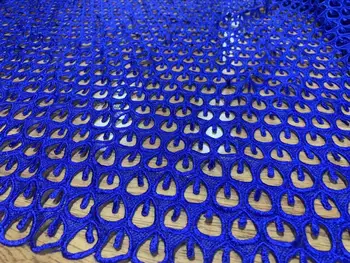 

High-end fashionable 2020 Nigerian Laces Fabrics High Quality African handcut Laces Fabric Wedding French Tulle Lace Royal blue