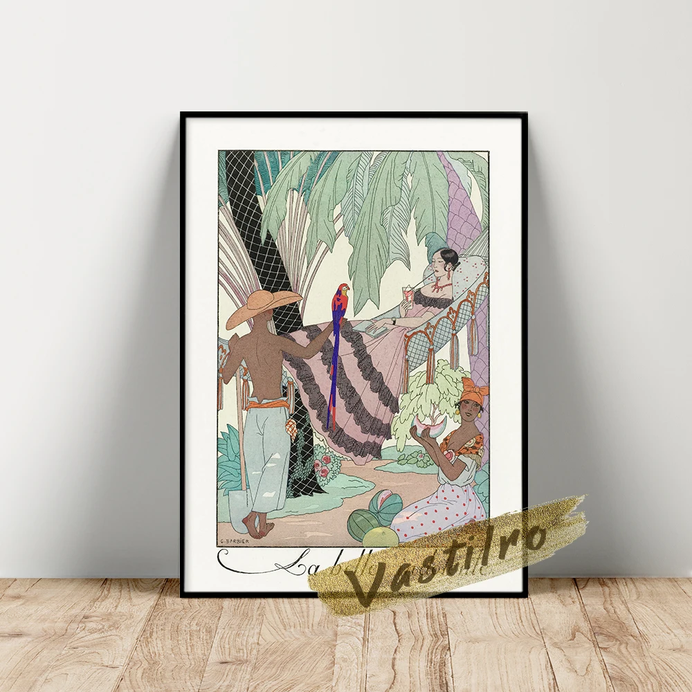 

George Barbier Exhibition Poster, George La Belle Indolente Prints, Barbier Retro Character Wall Picture, Living Room Wall Decor