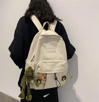 

Backpack For Male and Female Students New Style Schoolbag Fashion Backpacks Simple Solid Color Forest Department Outdoor Travel