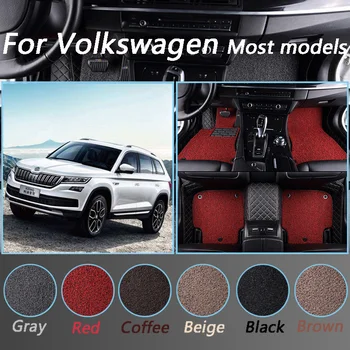

Waterproof Floor Mats Car Floor Mats For Skoda Superb Kodiaq Yeti Rapid KAMIQ Spaceback Car Styling Foot Mats Double layer
