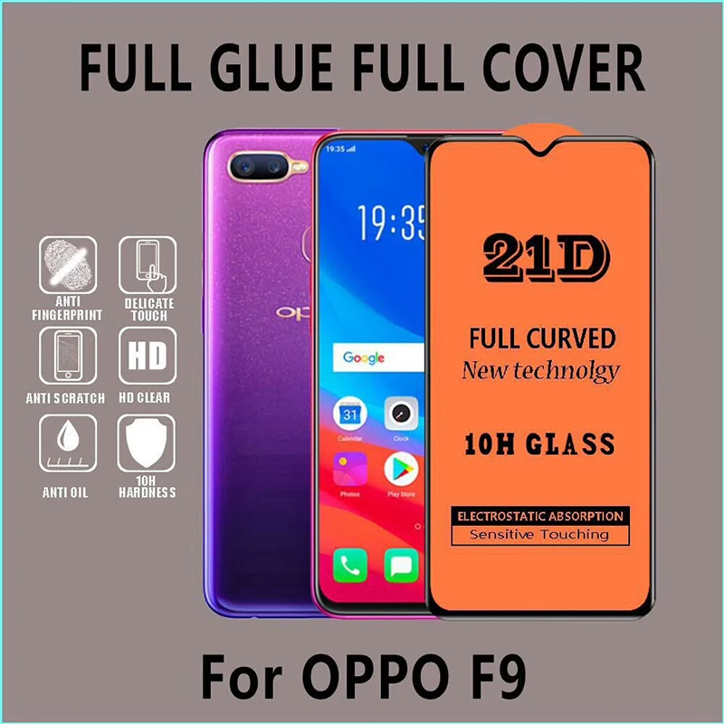 10 шт. 21D полное покрытие из закаленного стекла пленка для OPPO RENO 6,4 6,6 Z F11 Pro K3 K1 A7 A7N A7X 10H протектор экрана с новой упаковкой