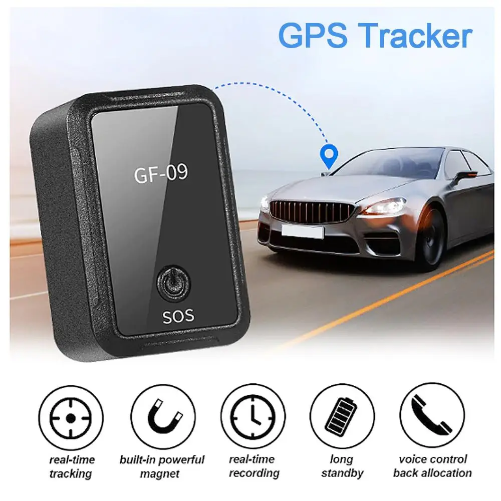 Localizador GF-09 con GPS para niños mayores, dispositivo de seguimiento magnético inteligente, rastreador Mini GPS, Control por voz