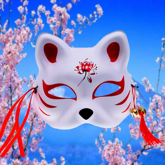 Kitsune Mask For Halloween Costume Japanese Cute Fox Cosplay Kabuki Masks  Anime Masquerade Ball Party Cat Half Mask Christmas - AliExpress