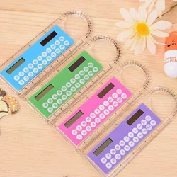 Multifunction Solar Mini 3 In 1 Rulers Calculator Magnifier Multifunction 10cm Ultra-thin Ruler Office Stationery Supplies