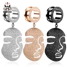 Kubooz Висячие для лица пирсинг ушей носилки винтовые беруши Туннели расширители измерительные приборы ювелирные изделия для тела модный подарок для женщин 2 шт