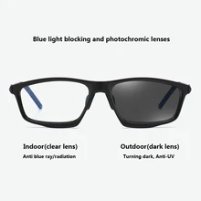 Мужские спортивные TR90, синий светильник, блокирующие линзы, для улицы, фотохромные очки, день и ночь, с использованием алюминиево-магниевых дужек, очки