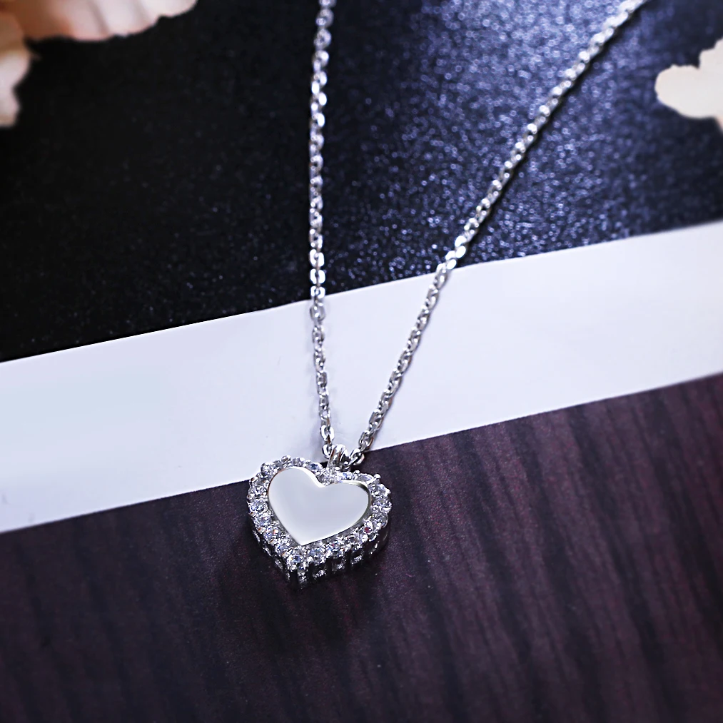 Настоящее серебро 925 проба ожерелье сердце дизайнерская бижутерия ювелирные изделия прекрасный подарок серебряное ожерелье для девочки