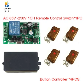 

433MHz Universal Wireless Remote Control Switch AC 110V 220V 1CH Relay Receiver Module 1 Button Remote Control for gate garage