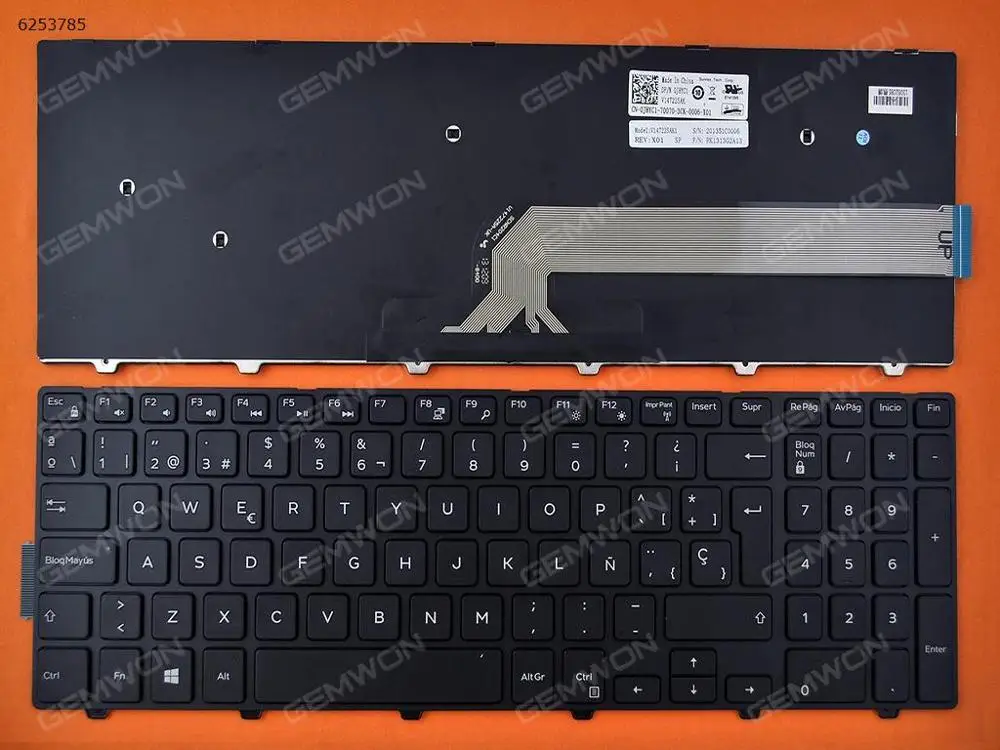

SP language Replacement notebook laptop keyboard for Dell Inspiron 15-5000 Series 5547 5521 5542 BLACK FRAME BLACK (Win8)