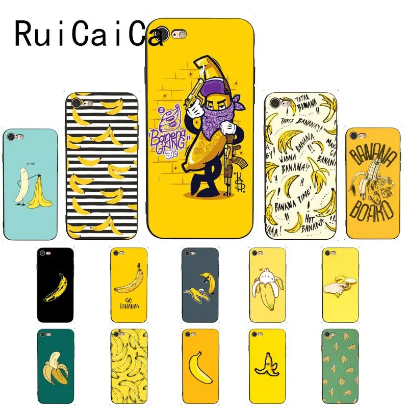 Ruicaica мультфильм милый фрукты желтый банан защитный корпус телефона для iPhone 8 7 6 6S