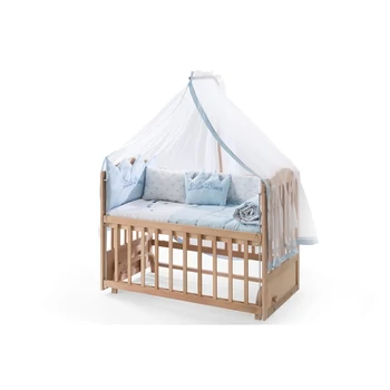 

Bamgidoo baby cradle wooden cradle organic 60x120 with cradle bed and blue prince sleeping set made in Turkey
