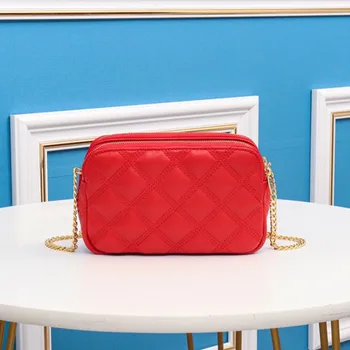 

Women New Fashion Luxury Designer Diamond Lattice Double Zipper Clutch Handbag Camera Bag Flap Crossbody Bag Shoulder Bag 20cm