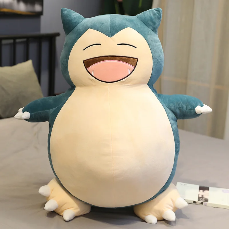 100/200cm Giant Snorlax Skin Plush Pillow Toy Cover Anime SnorNg Plushies Pillows Cartoon Soft Pillow Case with Zipper Kids Gift black cushions