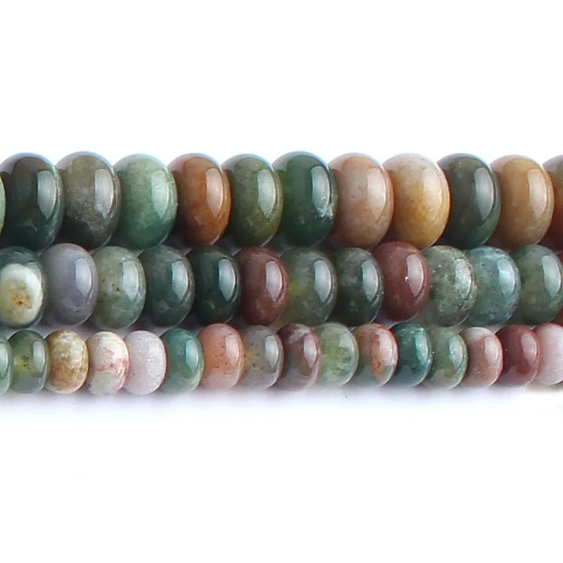 Natural Colorful Agate Gemstone Rondelle Spacer Beads For Jewelry Making 15" 