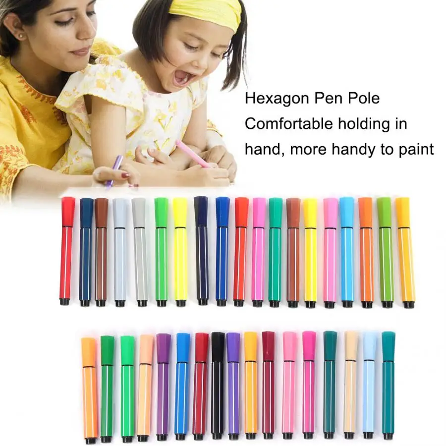 

Lovely Kids Painting Pen Children Watercolor Pen Graffiti Art Marker 12/18/24/36 Colors Pen Set