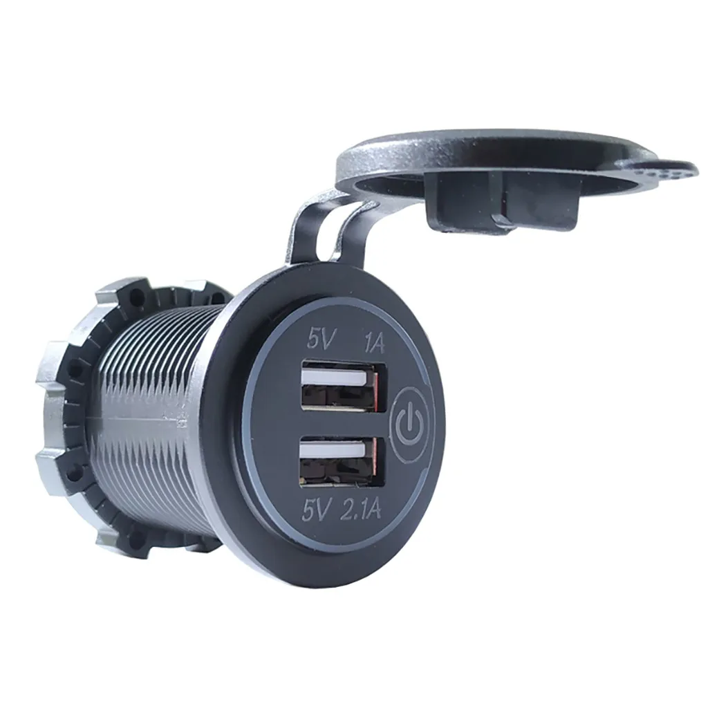 Автомобильный usb Зарядное устройство 12 V-24 V Водонепроницаемый 3.1A& 4.2A& 4.8A Dual USB быстрой Зарядное устройство гнездо Мощность розетка с сенсорным переключателем для iPhone Xiaomi MI
