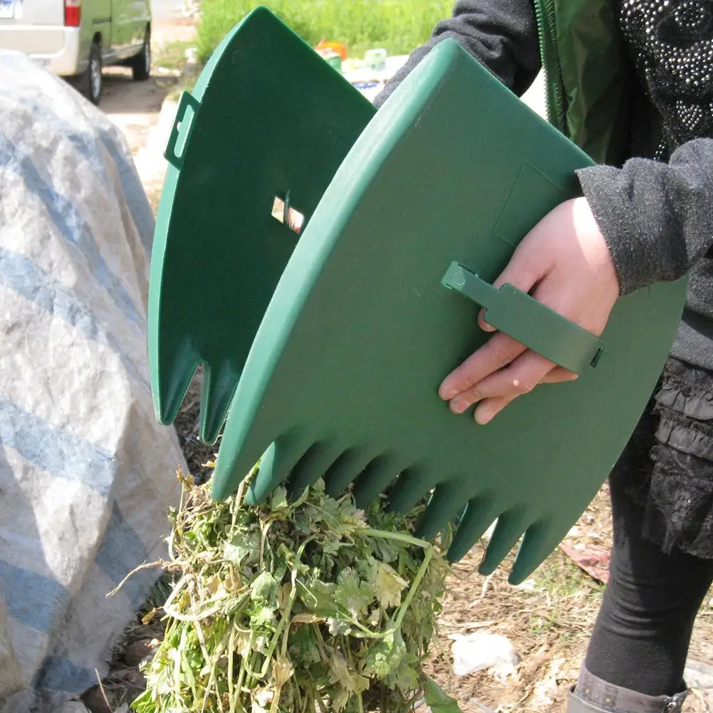 

1Pair Leaves Garden Cleaning Rubbish Leaf Scoop Collect Tool Hand Rakes Trimming Grass Portable Yard Lawn Grabber Pick Up 40A