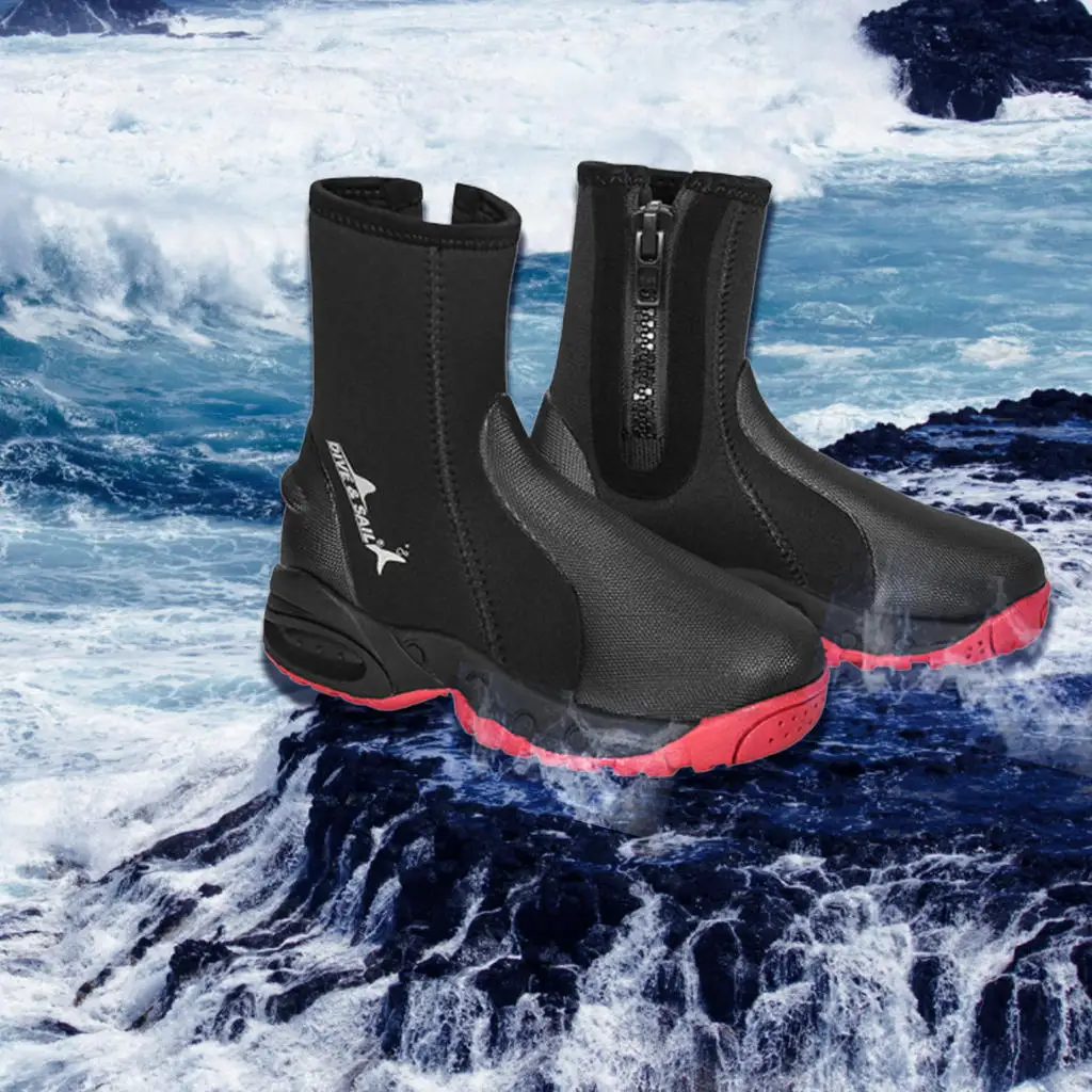 5mm Thick Neoprene Non-Slip Water Sports Boots for Diving Swimming Scuba Surfing 