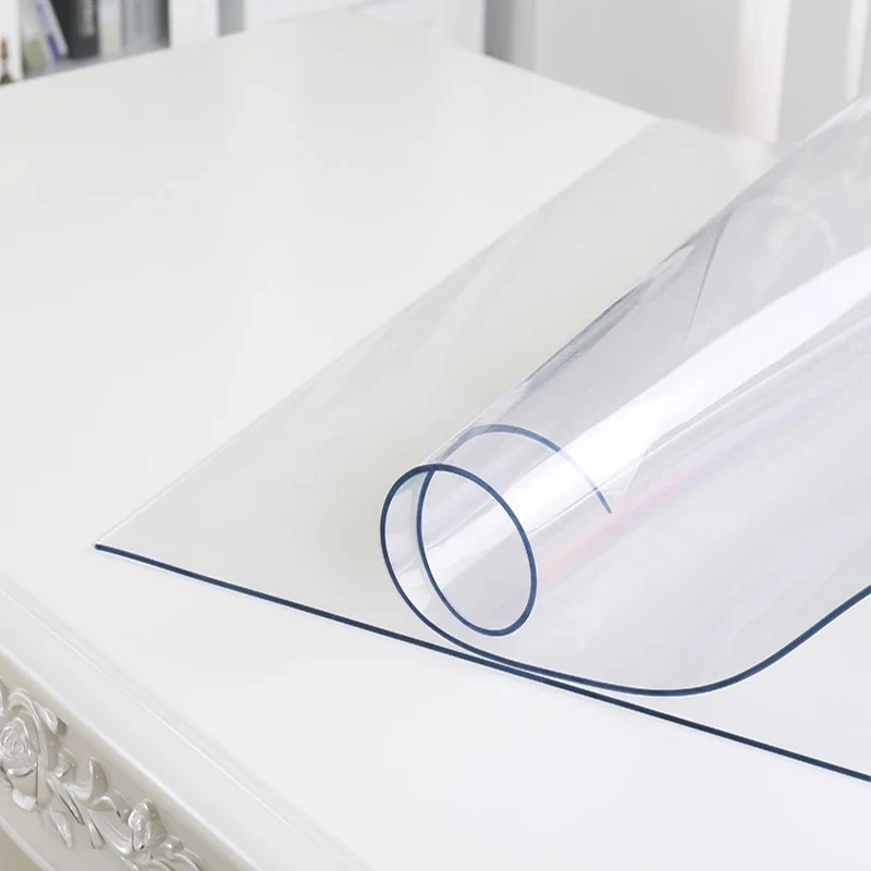  BALLE PVC Transparent Tablecloth Custom Shape Table Cover Protector Desk Pad Soft Glass Dining Top 