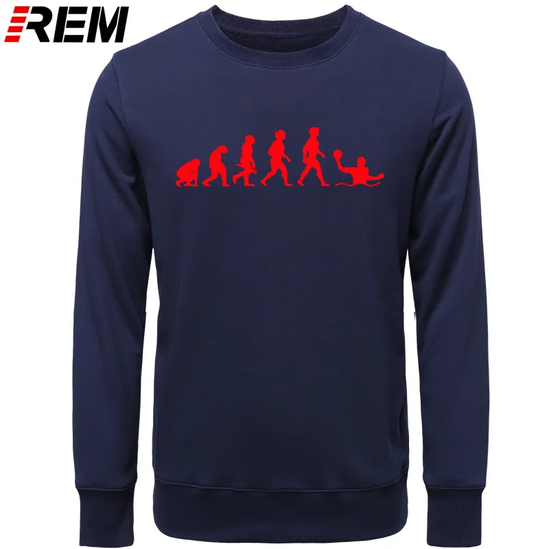 Худи rem Evolution, ватерполо, мужская мода, длинный рукав, o-образный вырез, хлопок, забавные, крутые мужские топы, Толстовки, Толстовки - Цвет: NAVY RED