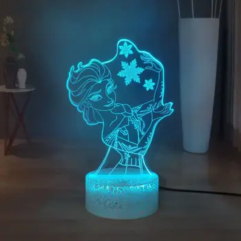 

Modern Elsa Princess LED Children's Night Light Snow Elsa Cool Girls Bedroom Sleeping Desk Lamp Lovely Kids Birthday Xmas Gift