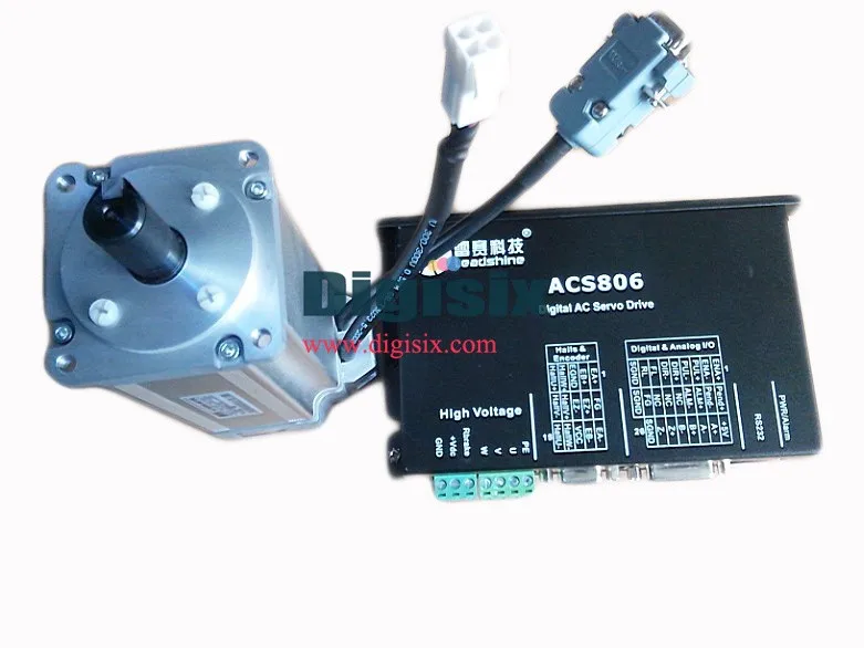 CNC бесщеточный привод сервопривод Комплект(Серводвигатель ACS806+ 400 Вт AC Серводвигатель